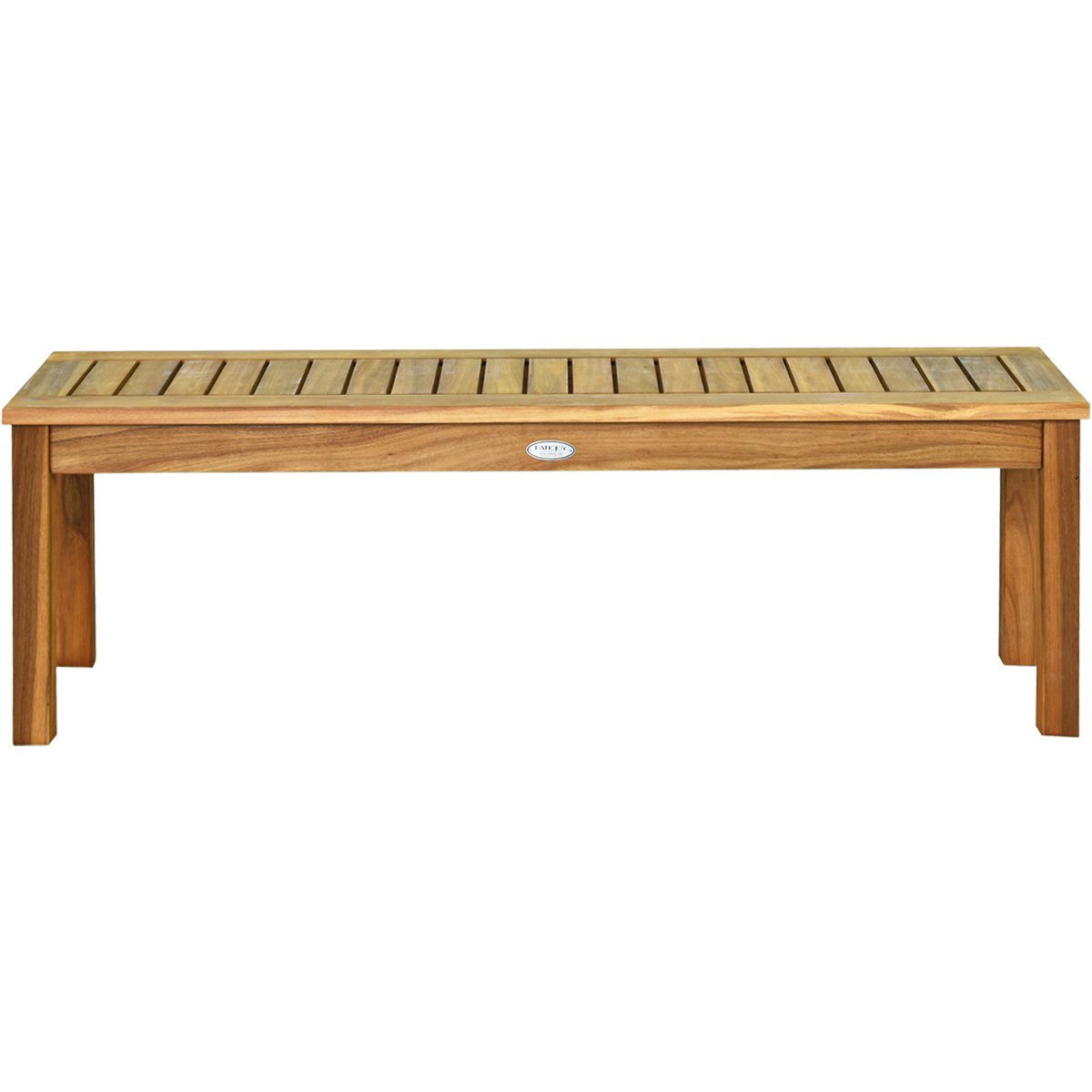 COSTWAY Tuinbank zonder rugleuning, 2-zitbank, weerbestendig, houten bank van massief hout, tot 360 kg belastbaar, balkonbank, parkeerbank voor tuin, balkon, terras, 132 x 34 x 43,5 cm