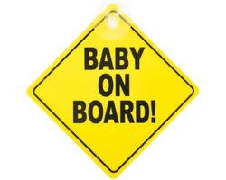 Baby on Board Auto Teken - Auto Bord Met Zuignap - Kind aan Boord Bord - Verkeersveiligheid - Geschenkidee