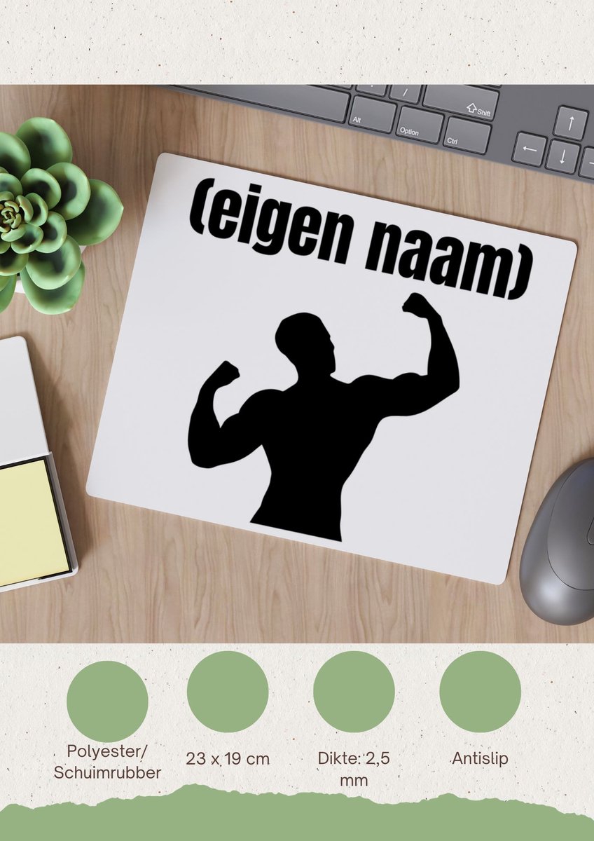 Image of Akyol - fitness man met eigen naam Muismat - Fitness - atleten/sport liefhebbers - sport - fitness - bodybuilder - verjaardag - cadeau - kado - 23 bij 19 cm