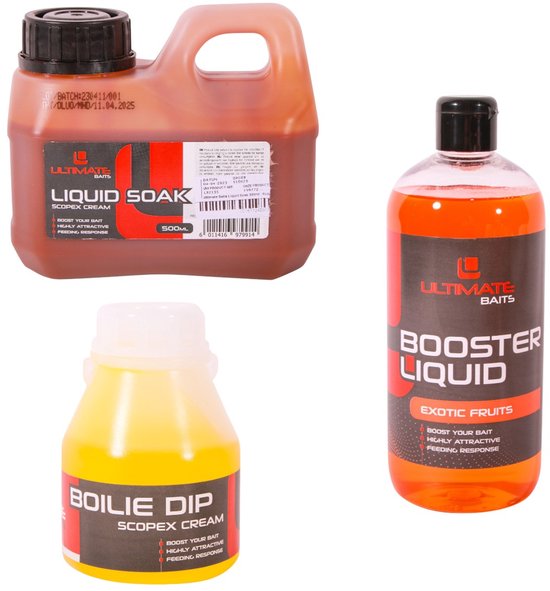 Pack liquide Ultimate Baits Ail/Rouge rouge | Liquide de bouillette