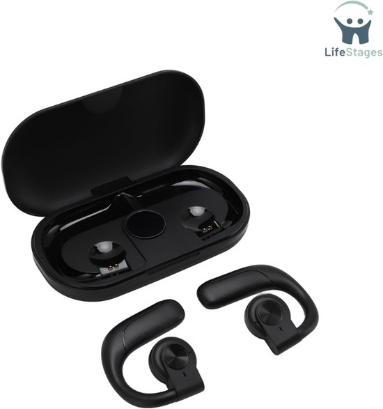 Open-ear-koptelefoon, Bluetooth 5.4 Draadloze Oordopjes, 10 Uur Speeltijd, Waterdichte Sport-oortelefoon met Type C-oplaadpoort, Hoofdtelefoon met Ruisonderdrukking voor (WHITE
