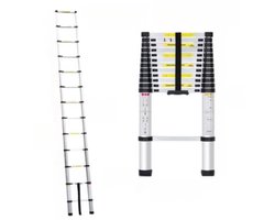 Telescopische Loft Ladder Mivo - 5M - Opvouwbare Trapladder - Uitschuifbare Aluminium Ladder - Draagbaar - EN131 - Max. Belasting 150kg/330lb