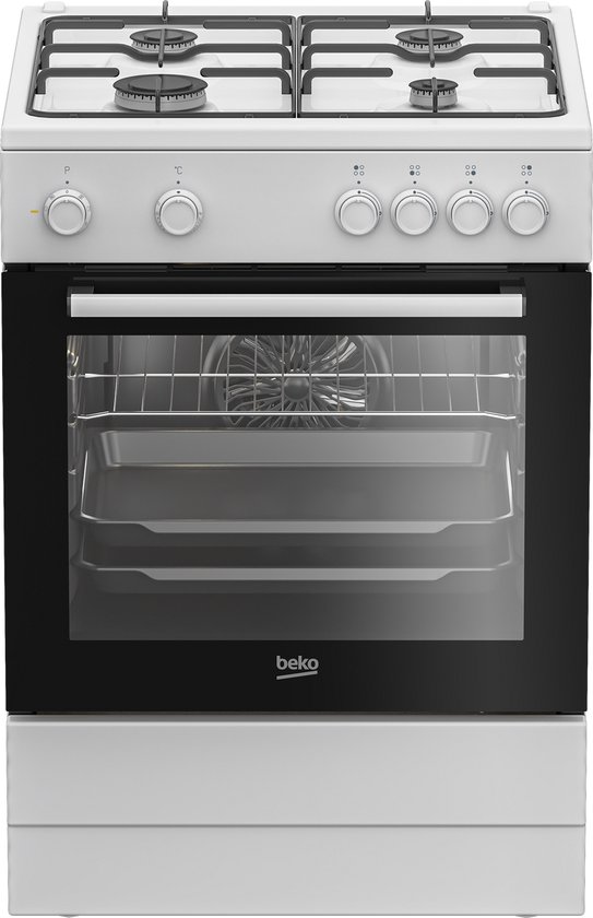 Beko FBM6202WNL - AeroPerfect - Gasfornuis met elektrische oven - 66 liter