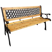 Tuinbank MIRT / Buitenbank / Metaal en Hout / Bruin - Hout / Maximale Belasting 260 kg / 125 x 73 x 52 cm