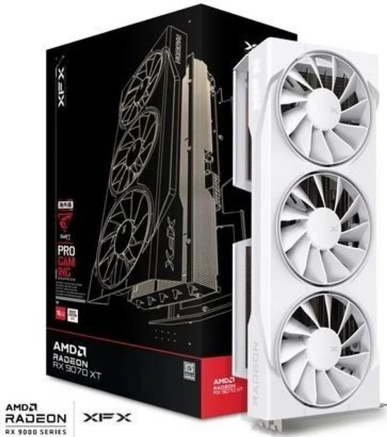 XFX Swift AMD Radeon RX 9070 XT White Triple Fan Gaming Edition - Videokaart - 16GB - GDDR6 - PCIe 5.0 - 1x HDMI 2.1b - 3x DisplayPort 2.1a