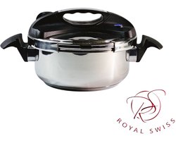 Royal Swiss® Snelkookpan 4L – Pressure Cooker voor Alle Warmtebronnen – Inductiegeschikt – Veilig & Snel Koken