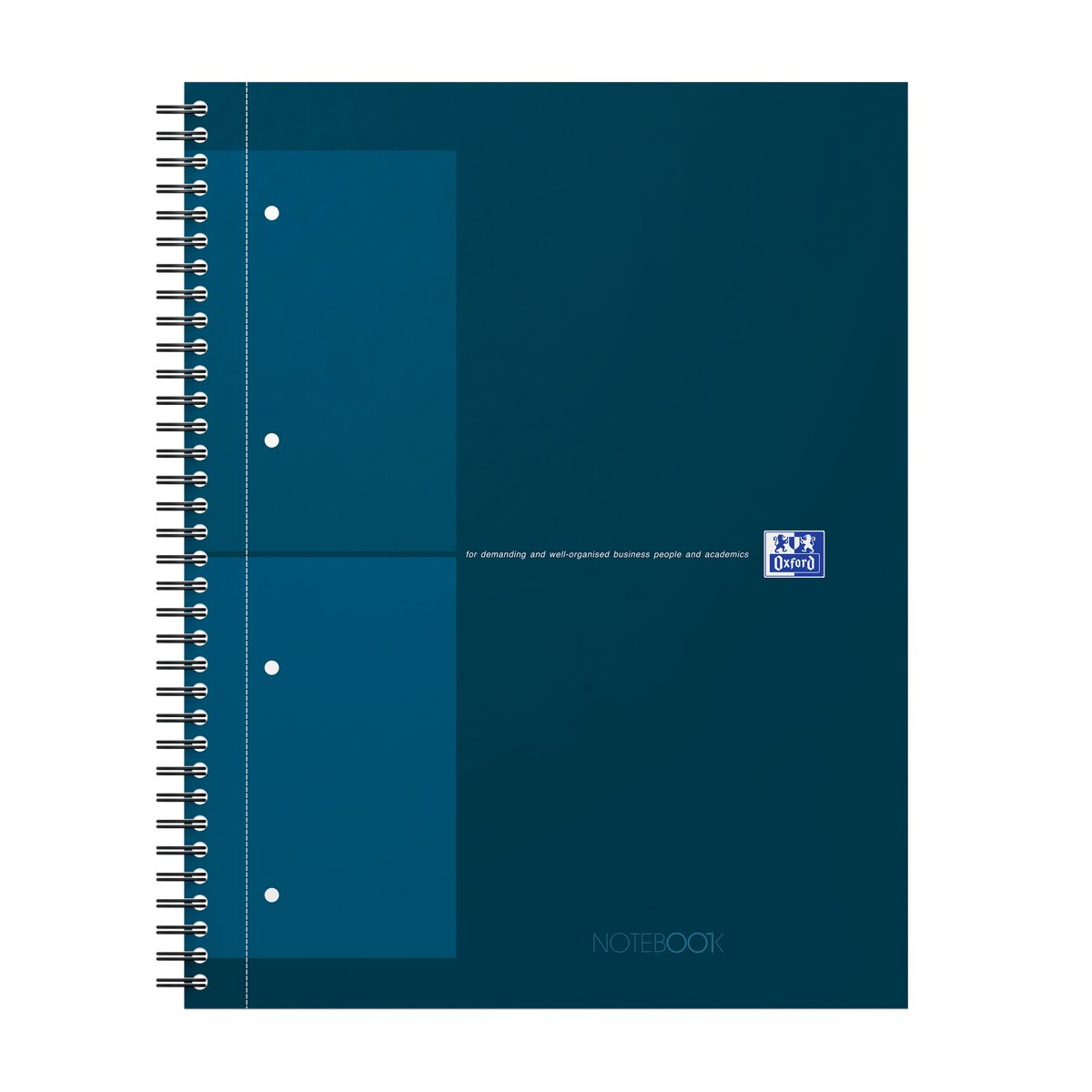Oxford International notebook A4+ geruit 5mm 4 gaats 80 vel stevige kartonnen kaft 30 jaar petrol