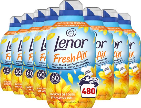 Lenor Fresh Air Adoucissant - Rayons de Soleil - 8 x 60 Lavages