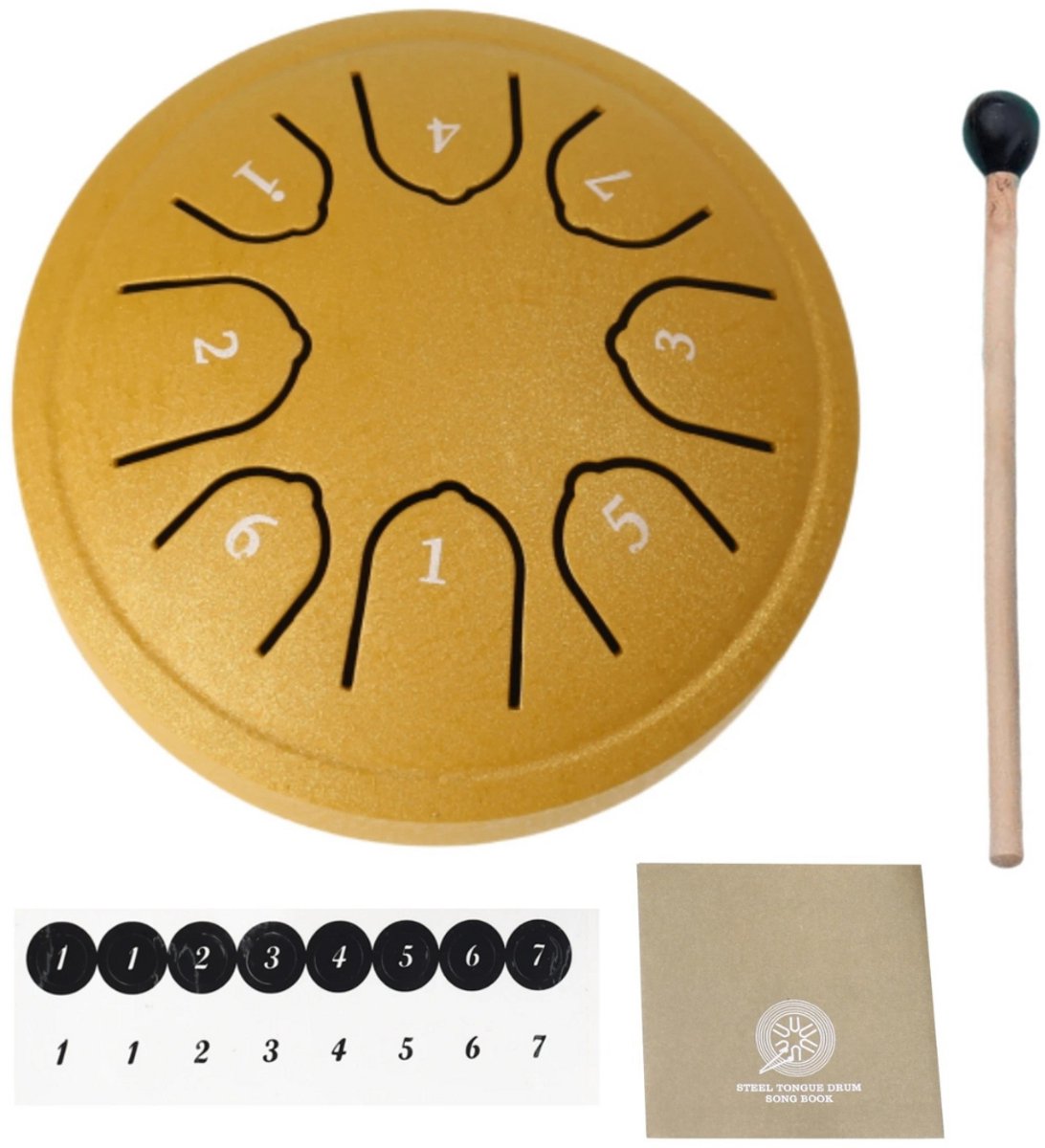 Livano Handpan - Tongue Drum - Steel - Regen - Klankschaal - Geel