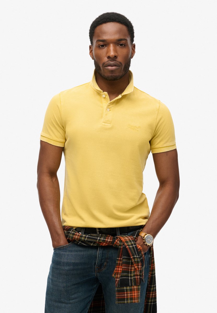 Superdry Vint Destroy Korte Mouw Poloshirt 3XL Man Geel