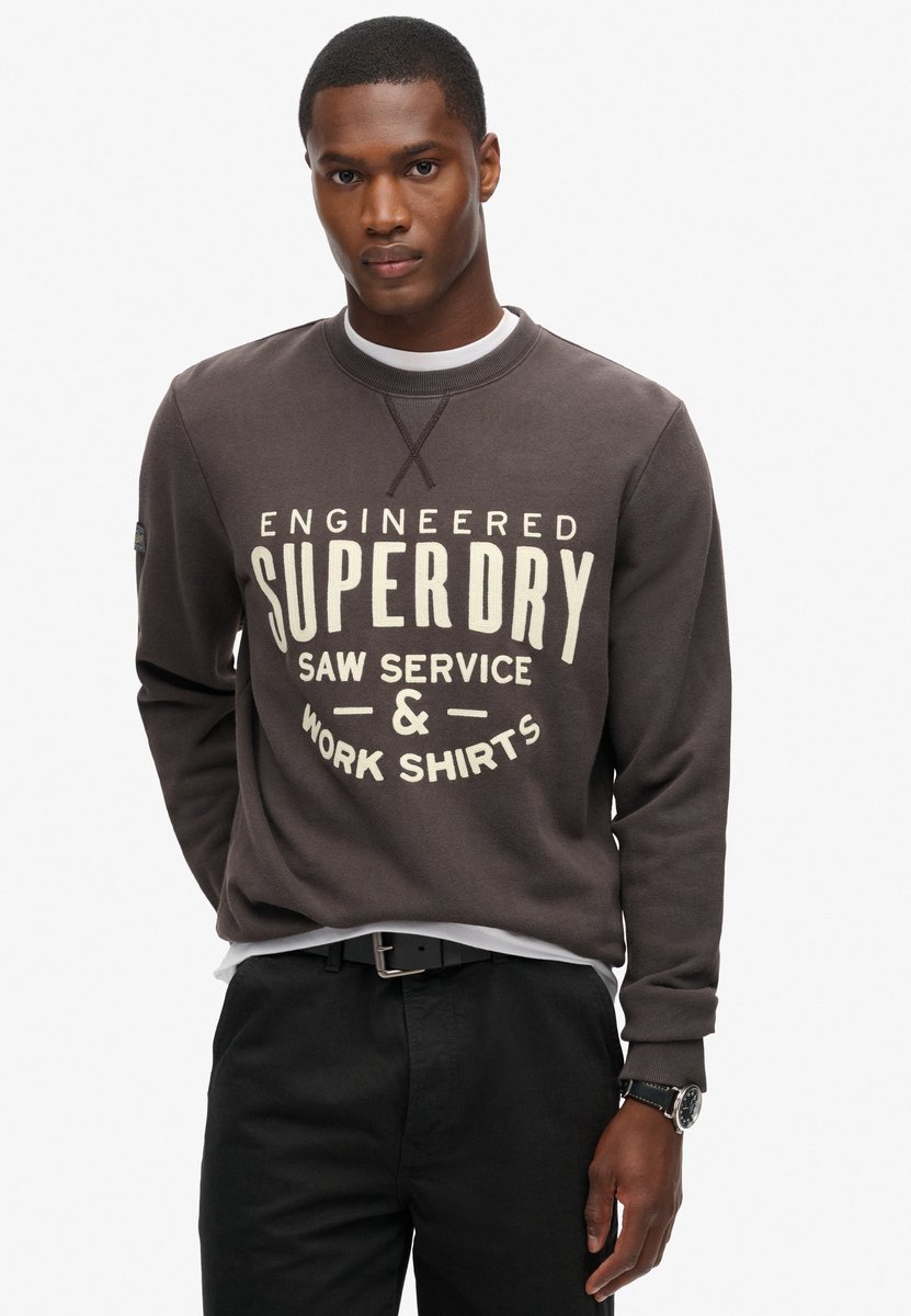 Superdry Workwear sweatshirt met applicatie Heren Truien Zwart