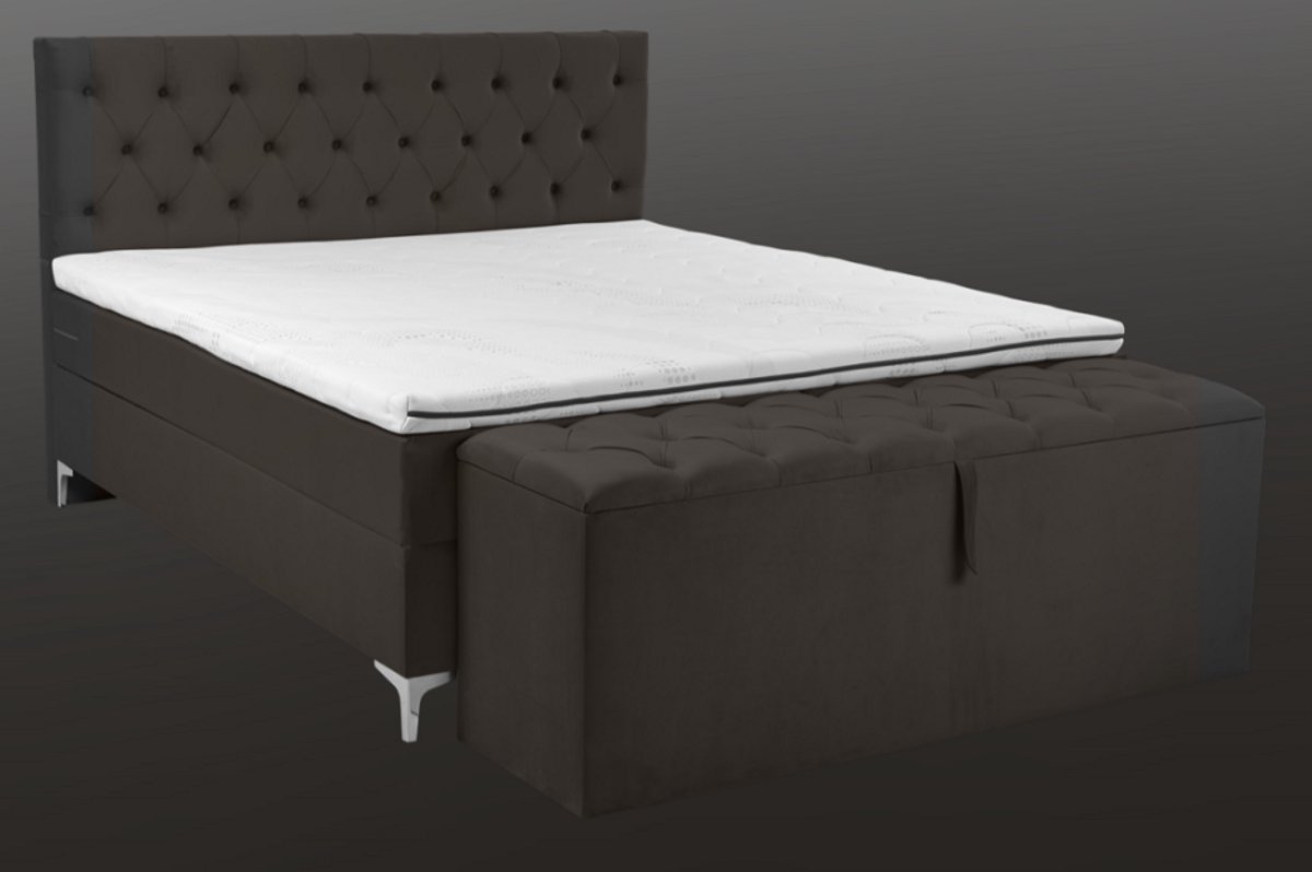 Nessa® - 140x200 Boxspring Caption Bruin - Complete Boxspring - Inclusief Orthopedische Topper