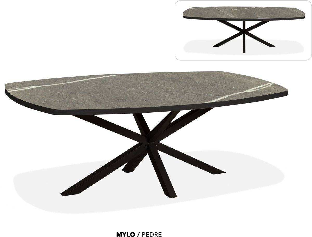 Maxfurn Deens ovale uitschuiftafel 180/238cm | Zeer krasvast | Kleur: Pedra