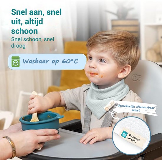 Mallie® Mousseline Slabbetjes Baby in 6-delige Set | Als Bibs, Driehoekssjaal Baby, Baby Slabbetjes Wasbaar | Mousseline Halsdoek Baby, Mousseline Doekjes Baby en Babylabbetjes | Kwijlslabbetjes Baby Halsdoekjes - Kwijldoekjes — afbeelding 4