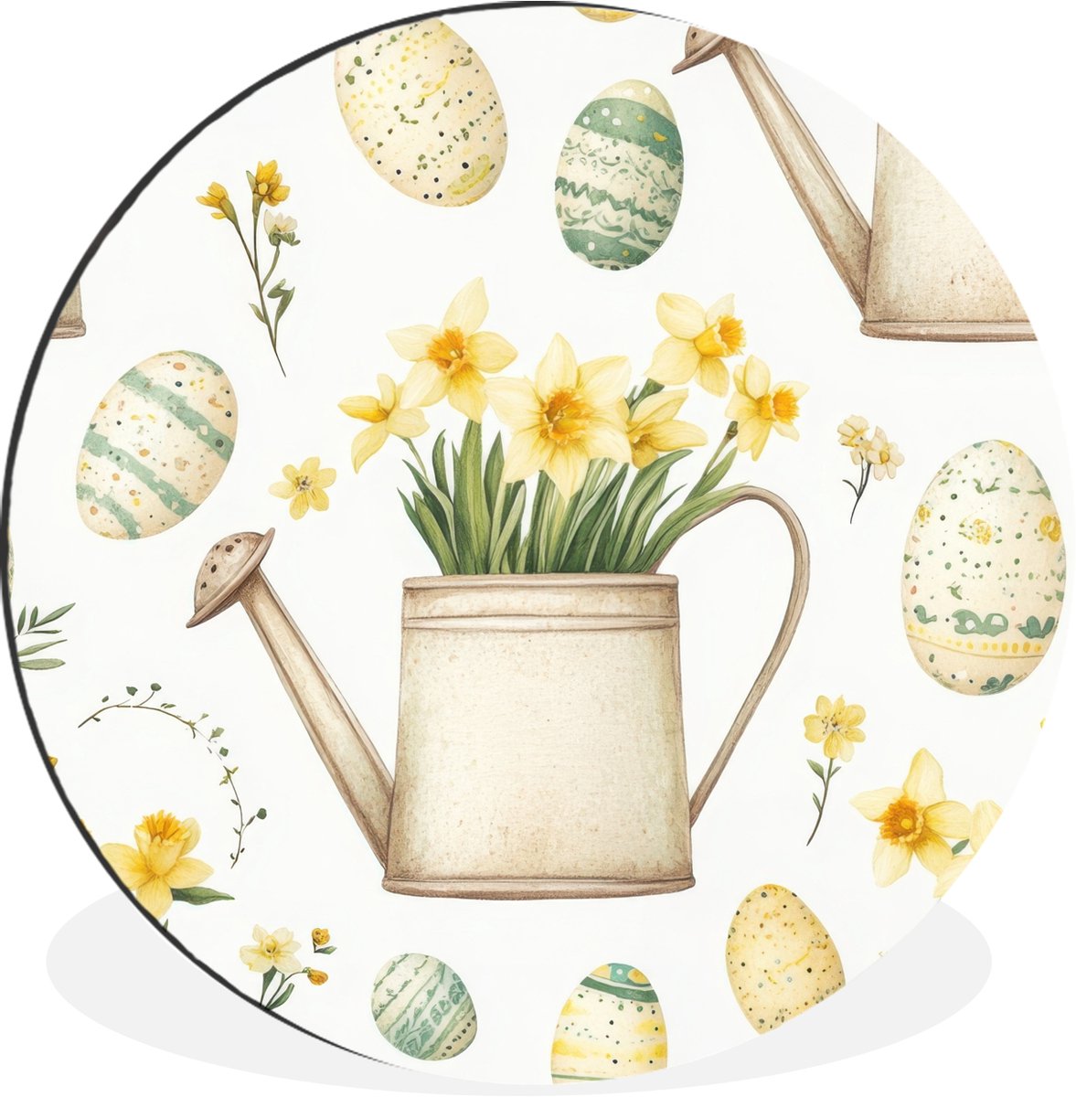 WallCircle - Wandcirkel - Muurcirkel - Gieter - Bloemen - Eieren - Aluminium - Dibond - 14