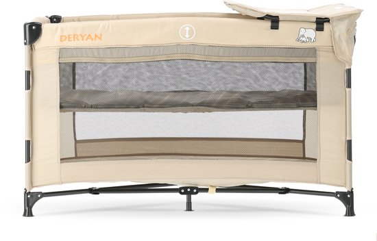Deryan Luxe Campingbed - Inclusief transporttas - Inclusief verschoonblad -Inclusief bodemverhoger - Cream