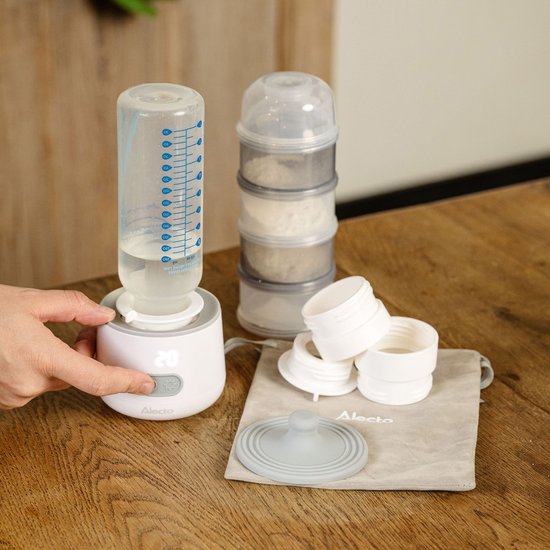 Alecto BW1000 + BF-4 Bundel - Draagbare Baby Flessenwarmer voor Onderweg en Thuis - Set inclusief Melkpoedertoren — afbeelding 4