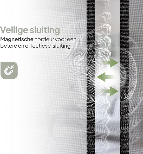 O'DADDY® Deurgordijn Deluxe FIBER - Magnetisch Vliegengordijn - Voor Nieuwbouw en Standaard Deuren - Eenvoudige Installatie - Deurhor Zwart - 184x230 cm van Merkloos — afbeelding 3