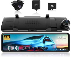 RedTiger T700 Spiegel Dashcam voor auto - Ultra 4K & 1080P - Voor en Achter Camera - WiFi en GPS - 11 Inch - Sony Camerasysteem - Nachtzicht - Parkeerbewaking - met Parkeerhulp - G Sensor - Loop opname - Full HD