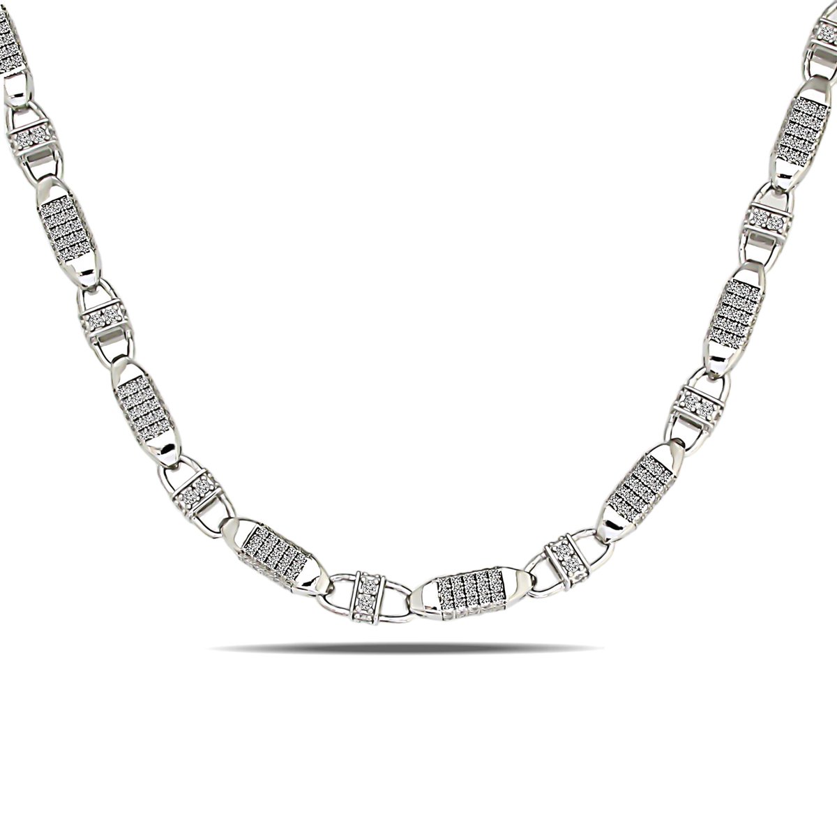 Juwelier Zwartevalk zilveren (gerhodineerd) ketting met zirkonia - 25.257/70cm