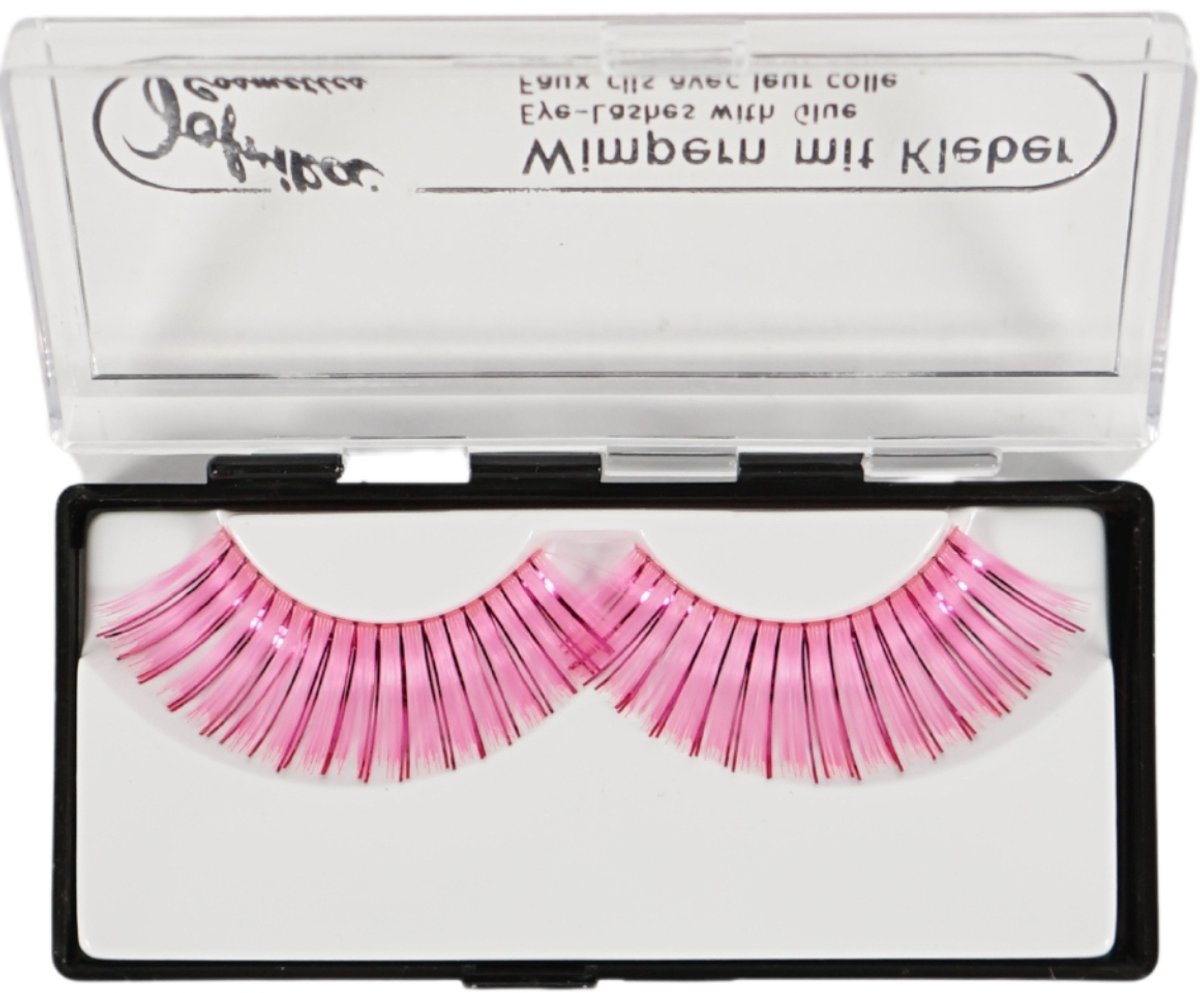 Wimpers, roze met lijm, feest, carnaval.