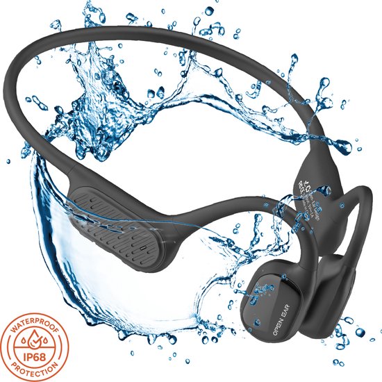 Goods&Co.® Bone Conduction Headphone – Draadloze Sport Oortjes – Draadloze Oordopjes – Hardloop Koptelefoon – IP68 Waterdicht – 32GB Muziekopslag – Bluetooth 5.3 – Geschikt voor Smartphone & Laptop – Zwart (2025 model)