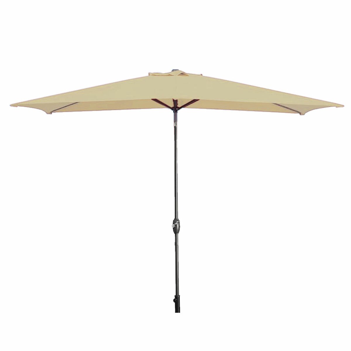 Marbueno Parasol Staal 8 Spaken 200x300 cm Polyester Bruin Tuin, Zwembad, Terras