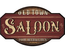 Signs USA - retro wandbord - dibond - Saloon 55 x 34 cm