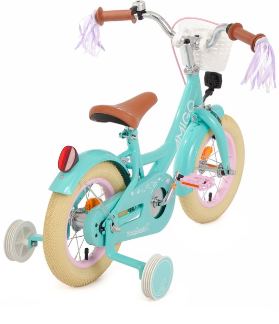 AMIGO Perfect Meisjesfiets - Kinderfiets voor Meisjes - 12 Inch 21 cm - Terugtraprem - Turquoise van AMIGO — afbeelding 5