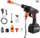 Draadloze Hogedrukreiniger 60Bar met 20000-30000mAh Batterij – Automatische Schuimgenerator, Multifunctionele Nozzle Inclusief 1x Accu + 1x Oplader voor Autowassen & Tuinreiniging