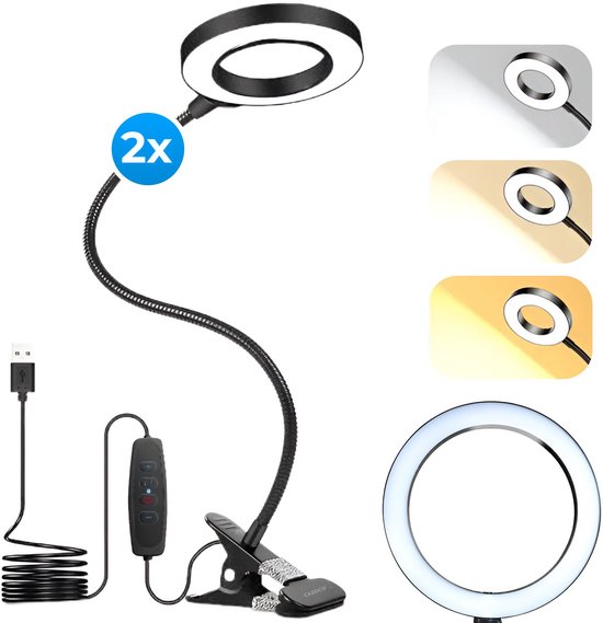 Foto: Leeslampje voor boek zoombaar 15 80 graden 3 kleuren en 10 standen klemlamp voor bed en bureaulamp zwart bedlampjes leeslampjes woodoro