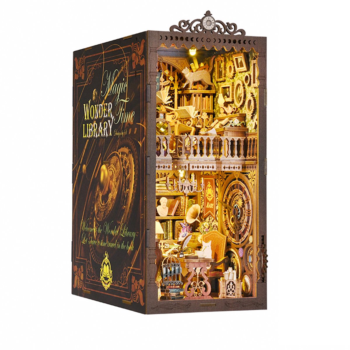 DIY Book Nook Kit – Miniatuurhuis Bouwpakket – Wandelende Bibliotheek – Boekenhoek – Creatieve Hobby – Cadeau voor Verjaardag of Feestdagen - Cadeau voor Vaderdag