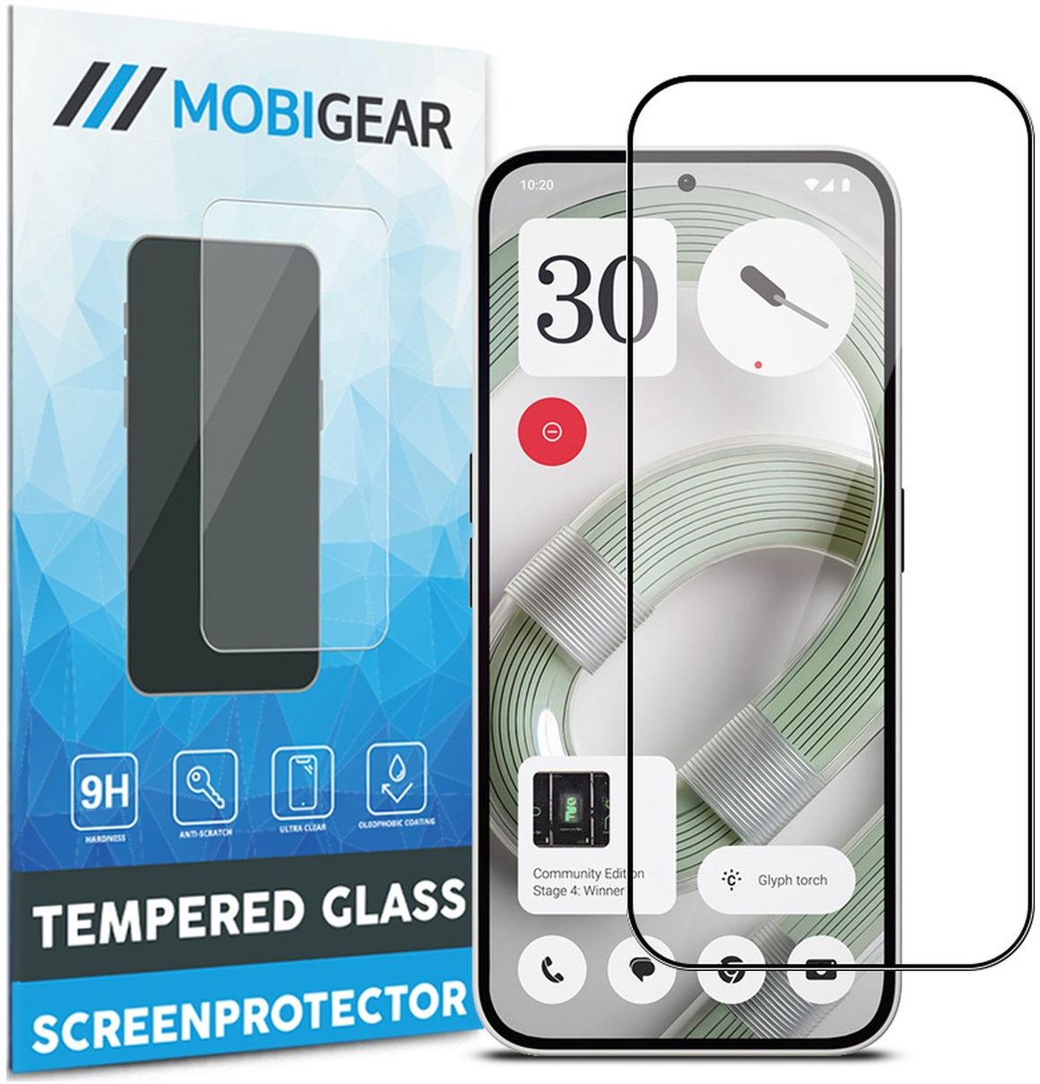 Mobigear Screenprotector geschikt voor Nothing Phone (2a) Plus Glazen | Mobigear Premium Screenprotector - Case Friendly
