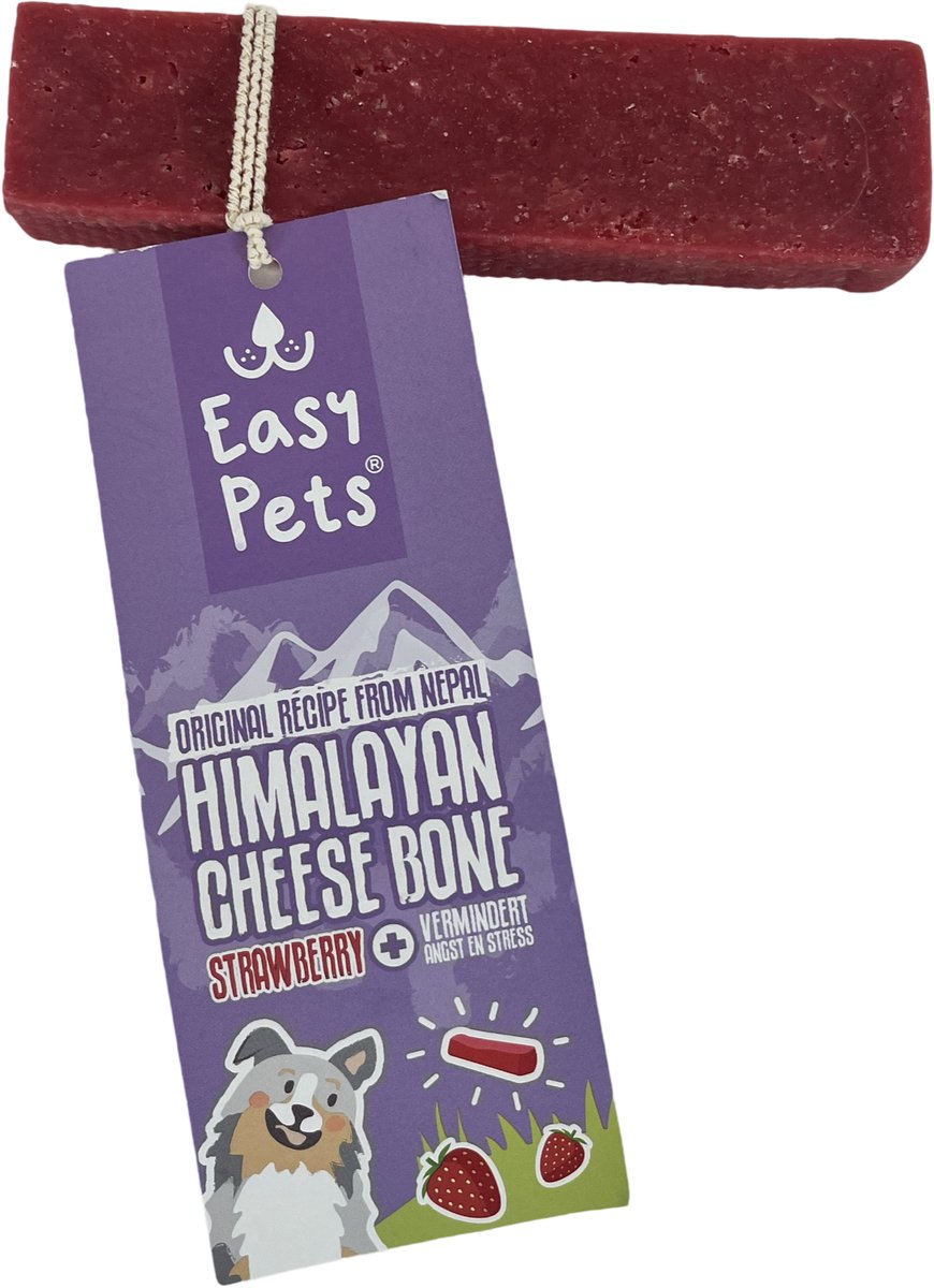 Easypets Kauwsnack Aardbei - Natuurlijke Kauwsnack Hond - 110g Mondhygiëne