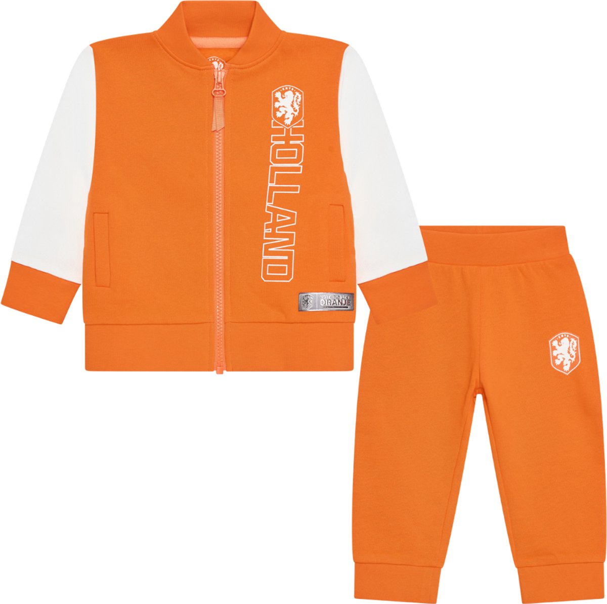 Oranje Baby Trainingspak - Maat 80- Oranje Kleding - Officiële KNVB Fanmerchandiese
