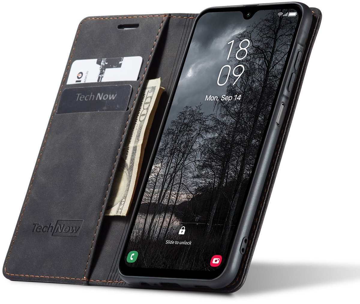 Hoesje geschikt voor Motorola Thinkphone 25 / Edge 50 Neo / Edge 60 Neo - Book Case Leer Slimline Zwart