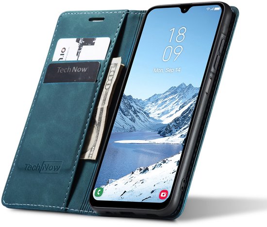 Étui portefeuille en Cuir Slimline Blauw pour Motorola Thinkphone 25 / Edge 50 Neo