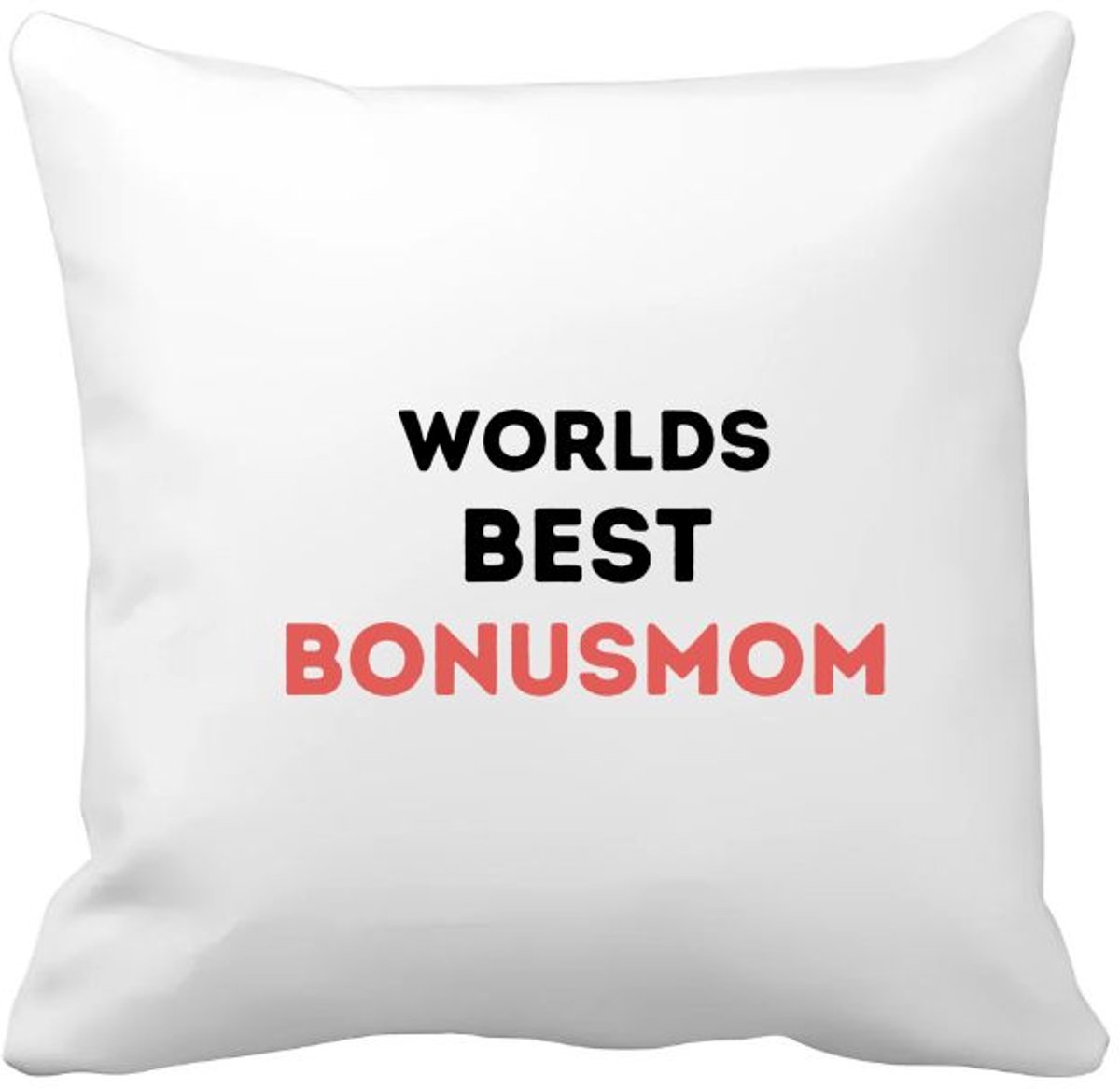 Akyol worlds best bonusmom Kussen hoes - Mama - de beste bonusmoeder - moeder cadeautjes - moederdag - verjaardagscadeau - verjaardag - cadeau - geschenk - kado - gift - moeder artikelen - 40 bij 40 cm Multicolor