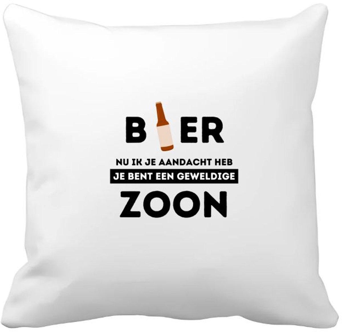 Akyol bier, nu ik je aandacht heb je bent een geweldige zoon Kussen hoes - Zoon - de beste zoon - verjaardagscadeau - verjaardag - cadeau - cadeautje voor zoon - zoon artikelen - kado - geschenk - gift - 40 bij 40 cm Multicolor