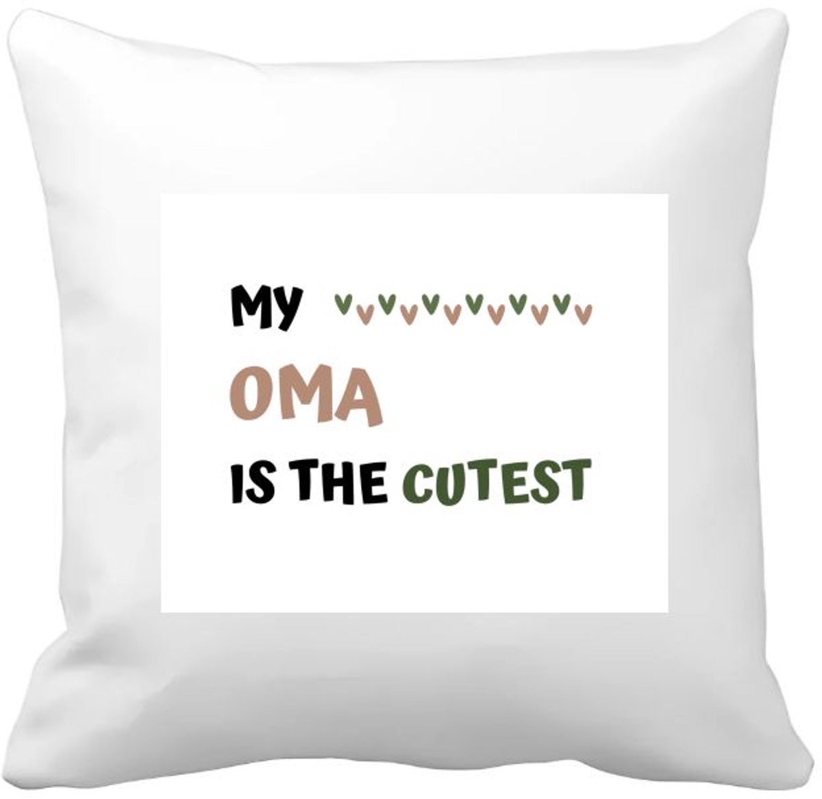 Akyol my oma is the cutest Kussen hoes - Oma - schattige oma - verjaardagscadeau - verjaardag - cadeau - cadeautje voor oma - oma artikelen - kado - geschenk - gift - 40 bij 40 cm Multicolor
