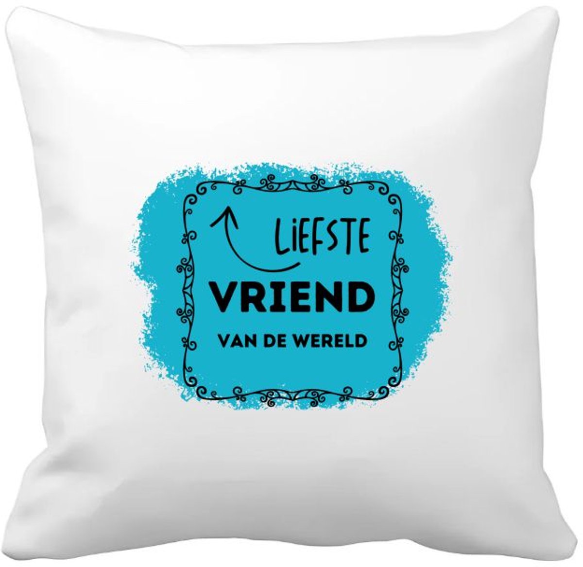 Akyol liefste vriend van de wereld Kussen hoes - Vriend/vriendin - de liefste vriend - valentijnsdag - verjaardag - cadeautje voor vriendje - kado - geschenk - 40 bij 40 cm Multicolor