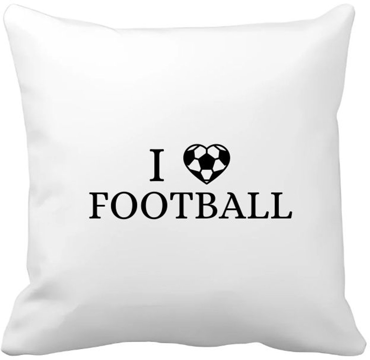 Akyol i love football Kussen hoes - Voetbal - voetballers - sport - atleten - kado - cadeau - 40 bij 40 cm Multicolor