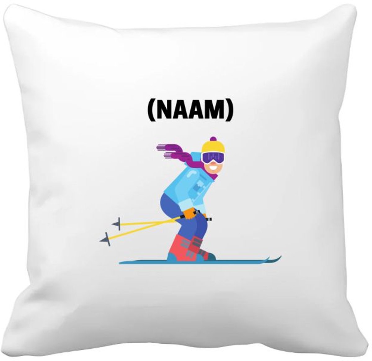 Akyol skiën Kussen hoes - Sport - skiër - wintersport - 40 bij 40 cm Multicolor