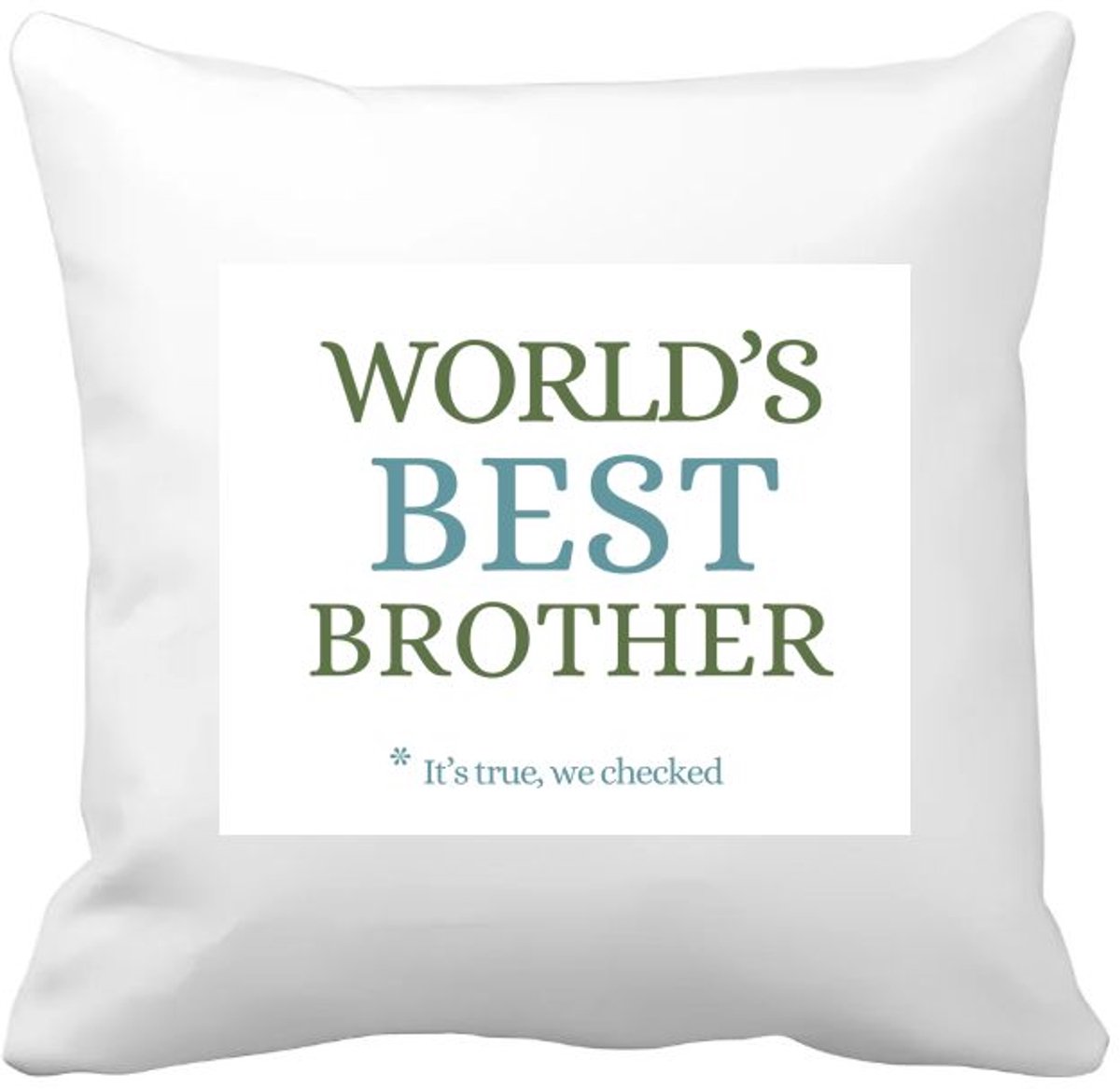 Akyol world's best brother Kussen hoes - Broer - een broer - verjaardagscadeau - cadeau voor broer - gift - kado - 40 bij 40 cm Multicolor