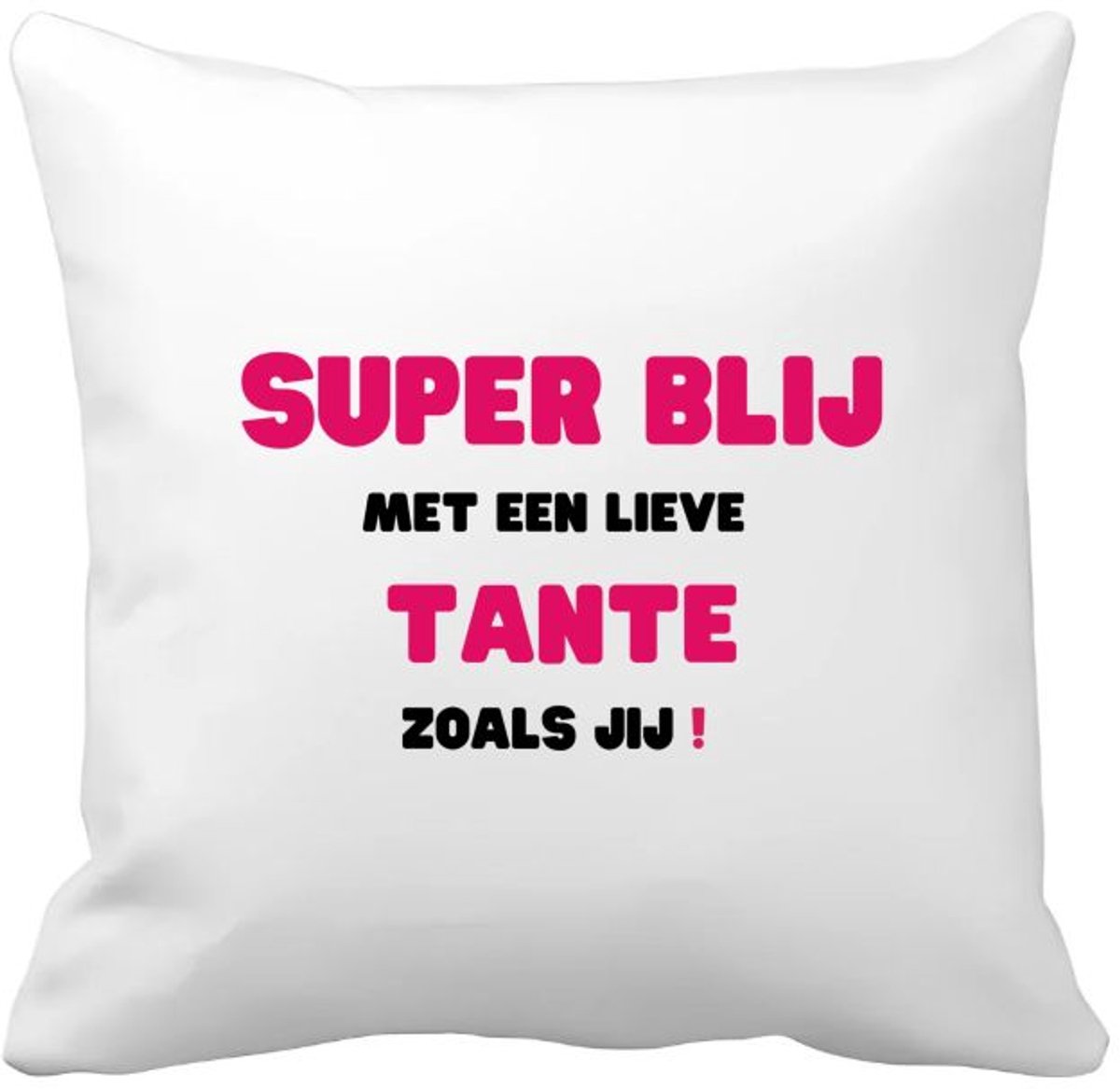 Akyol super blij met een lieve tante zoals jij Kussen hoes - Tante - de liefste tante - verjaardag - cadeautje voor tante - tante artikelen - kado - geschenk - 40 bij 40 cm Multicolor