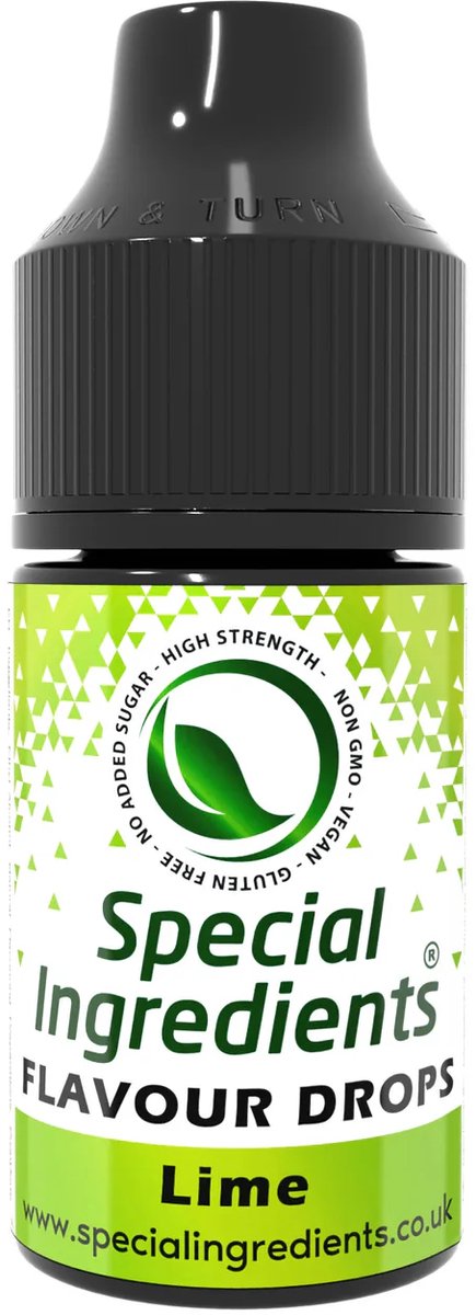 Limoen (Lime) Smaak Druppels - 30 ml - Smaakdruppels - Flavour Drops - Moderne Gastronomie - Moleculair Koken - Hersluitbare Pot - Recycled Plastic