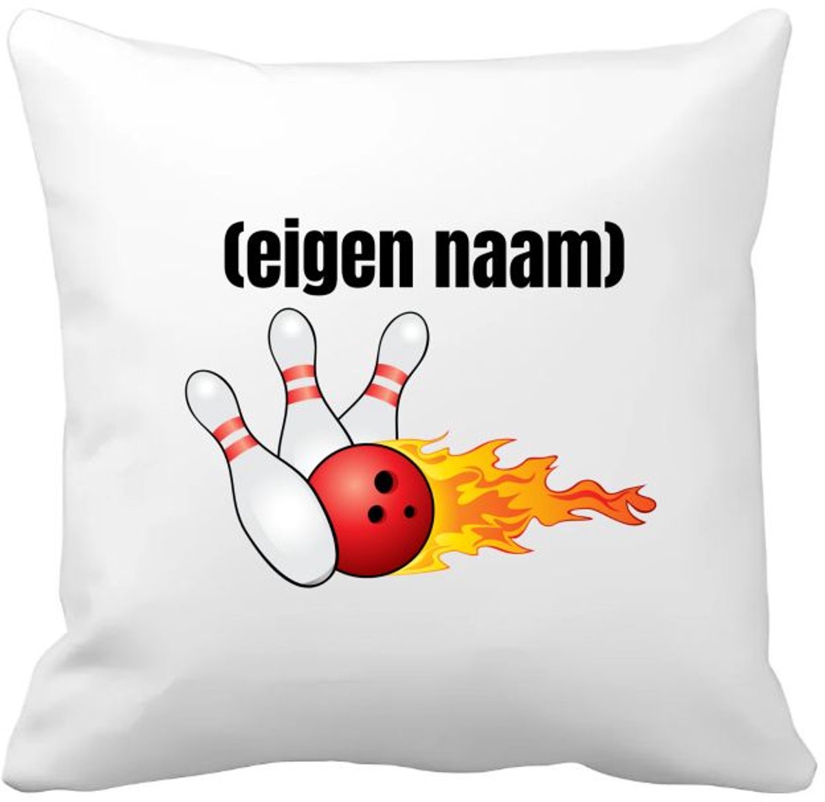 Akyol bowling kegels vuur met eigen naam Kussen hoes - Bowlen - ieman die graag bowlt - sport - bal - kegels - cadeau - verjaardag - kado - 40 bij 40 cm Multicolor
