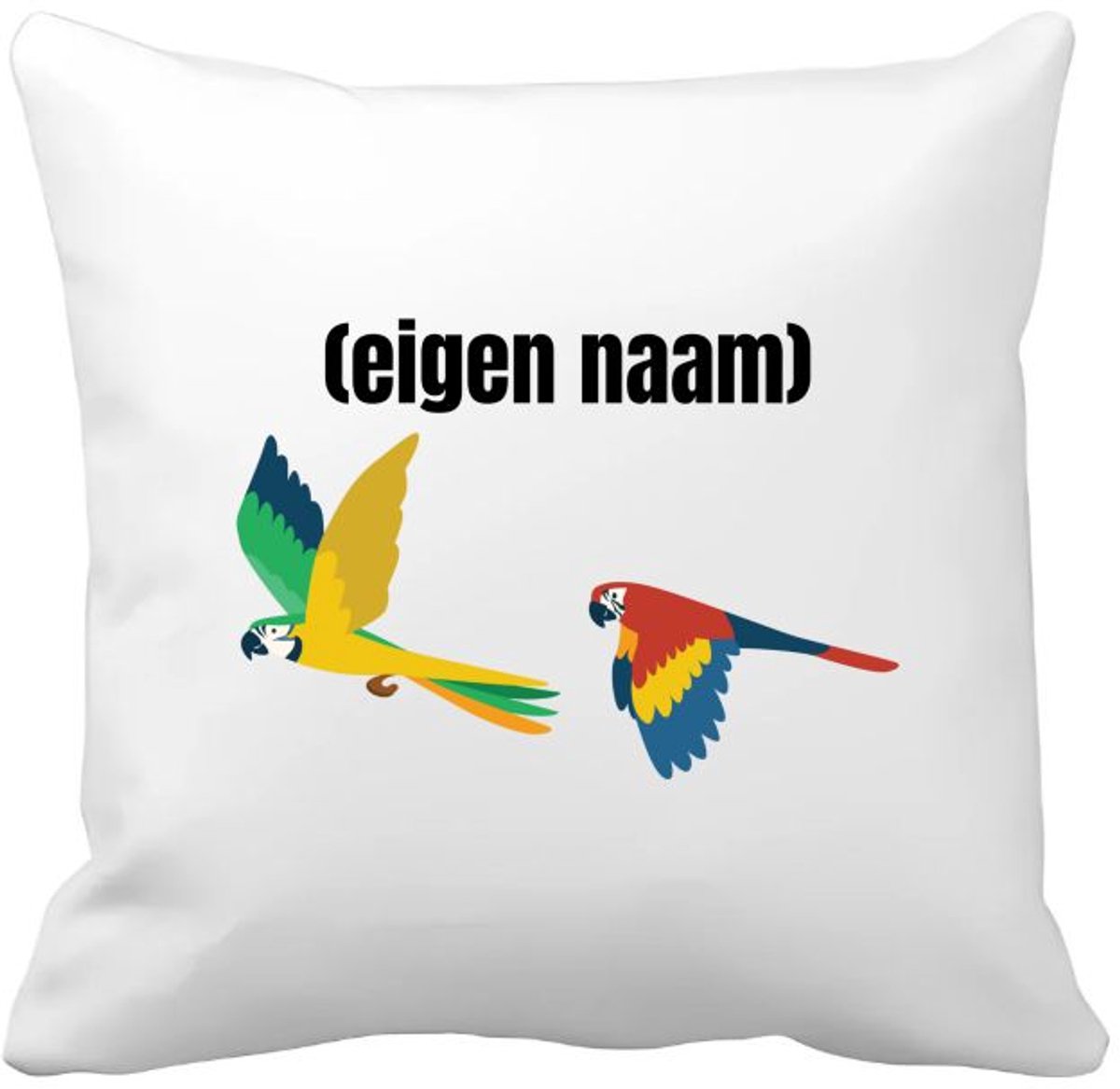 Akyol 2 vliegende papegaaien Kussen hoes - Papegaai - papegaai liefhebbers - met eigen naam - papegaai spullen - gepersonaliseerd - 40 bij 40 cm Multicolor