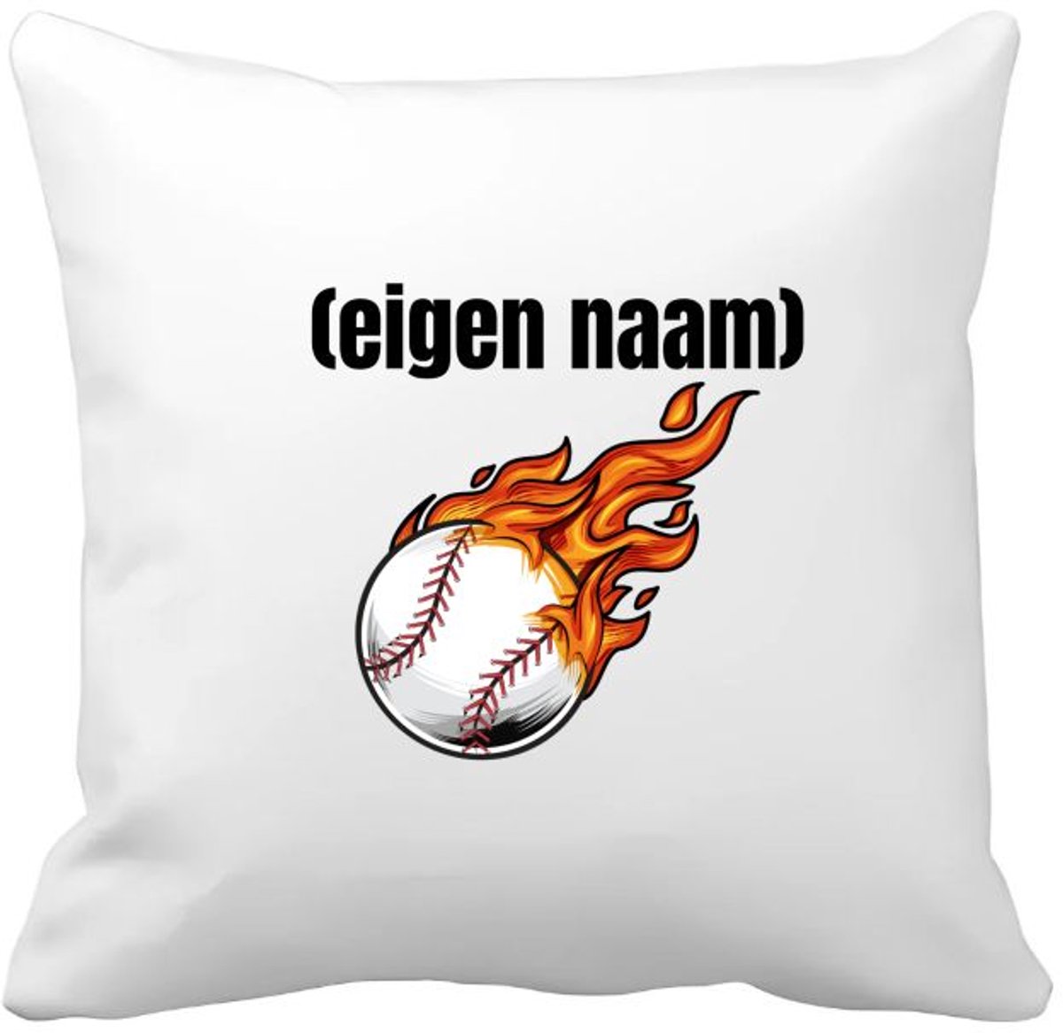 Akyol honkbal vuur met eigen naam Kussen hoes - Honkbal - atleten - iemand die houdt van honkbal - verjaardag - cadeau - kado - 40 bij 40 cm Multicolor
