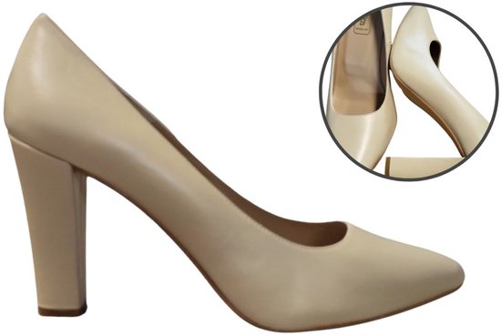 Stravers - Escarpins beiges à bout pointu, pointure 33,5, petites pointures, talons hauts